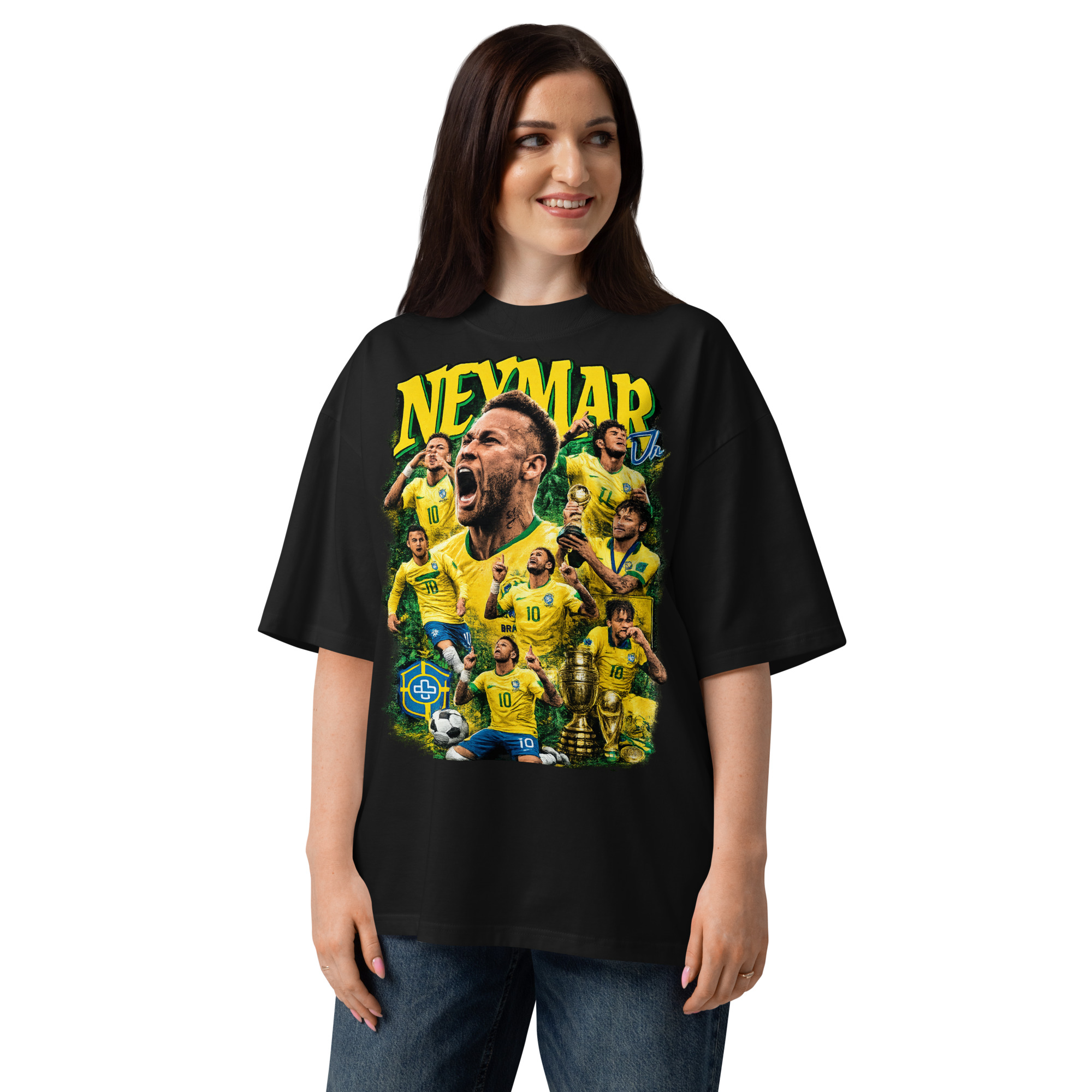 Unisex organic oversized high neck t-shirt - Imagem 4