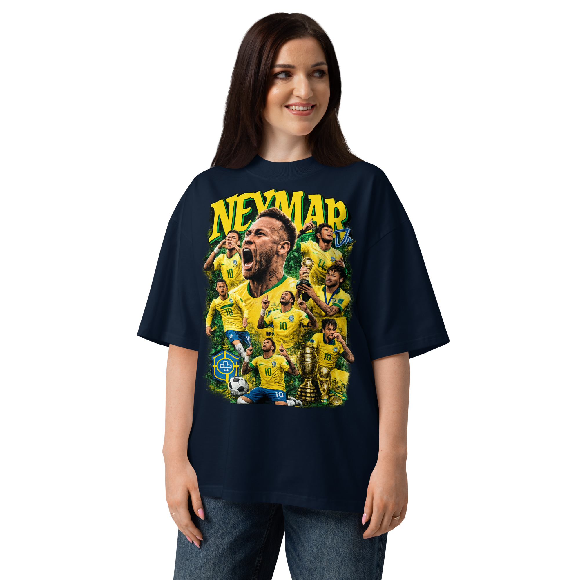 Unisex organic oversized high neck t-shirt - Imagem 3