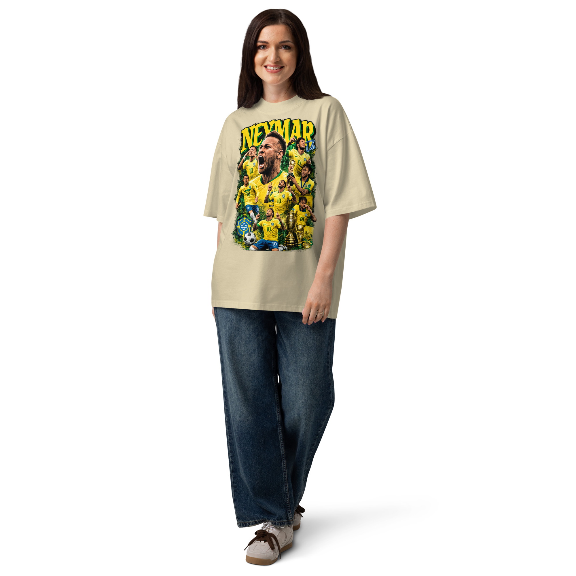 Unisex organic oversized high neck t-shirt - Imagem 8