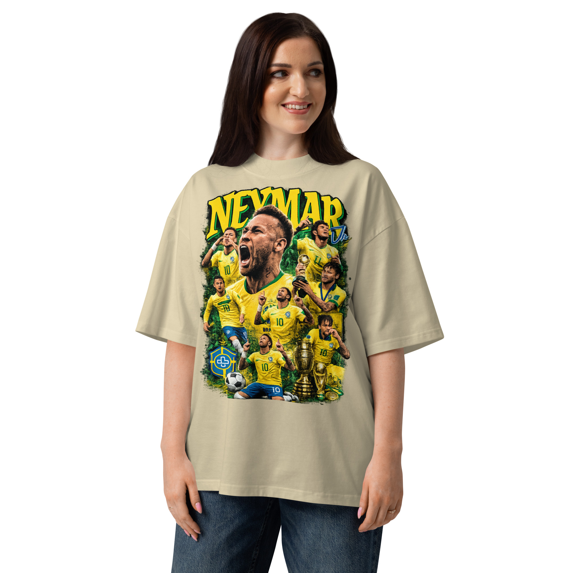 Unisex organic oversized high neck t-shirt - Imagem 6